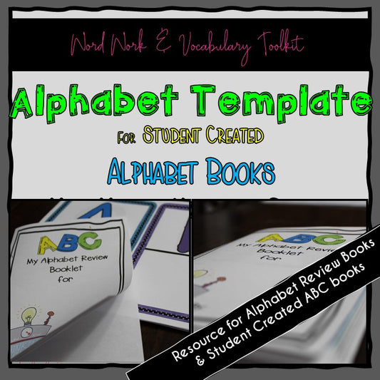 Alphabet Template for Alphabet Booklets  Word Walls and Vocabulary Boards