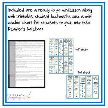Reading is Thinking! || Comprehension Minilesson, Thinking Stems, Bookmarks