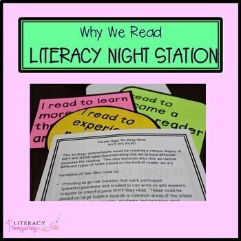Family Literacy Night Resources with Print and Go Literacy Stations