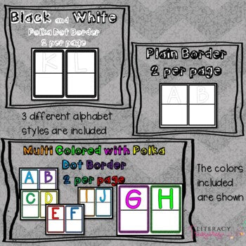 Alphabet Template for Alphabet Booklets  Word Walls and Vocabulary Boards