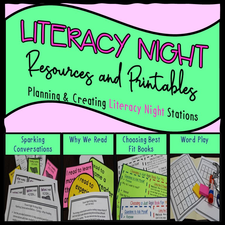 Family Literacy Night Resources with Print and Go Literacy Stations