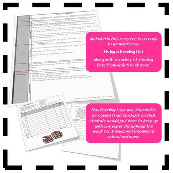 Using a Reading List Minilesson  ||  Logs for Tracking Independent Reading