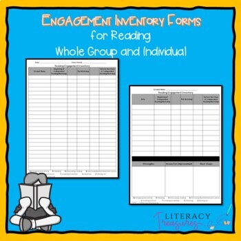 Engagement Inventory Forms for Reading and Writing--Group & Individual Forms
